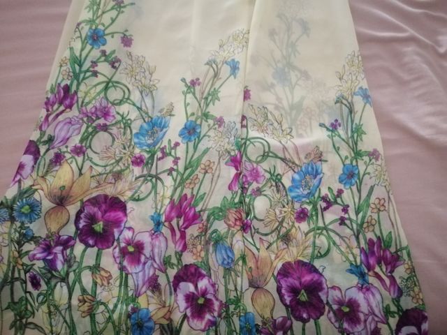 Vestito lungo giallo floreale