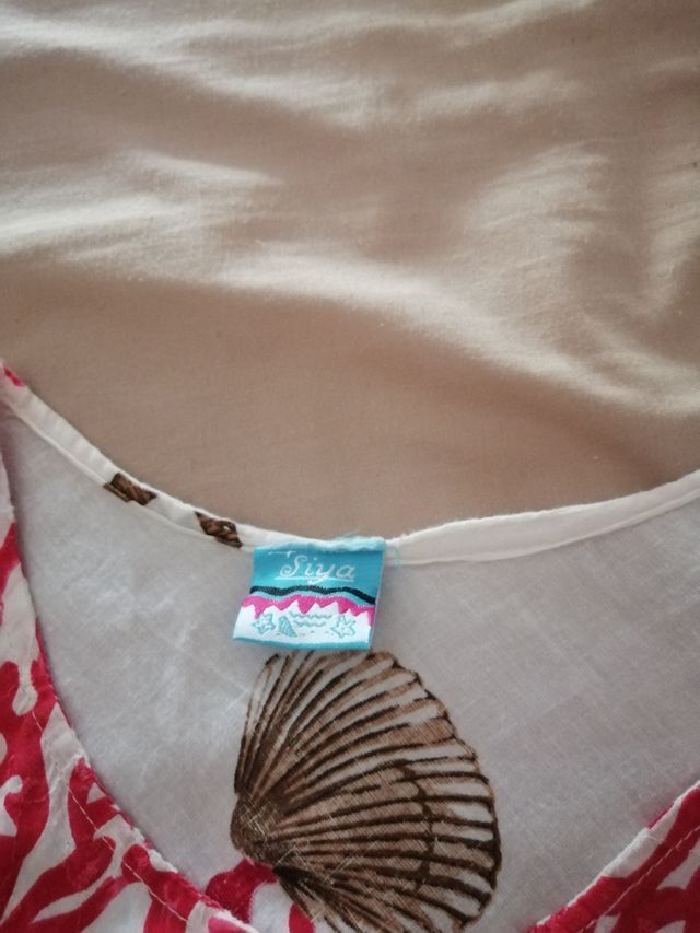 Vestito estivo bianco e rosso va dalla TG S alla M