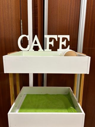 Carrito auxiliar 3 estantes blanco-madera