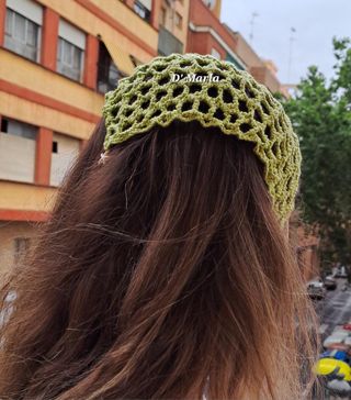Bandana crochet verde pistacho
