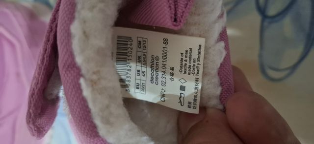 Botas nieve bebé niño niña rosa 20 21