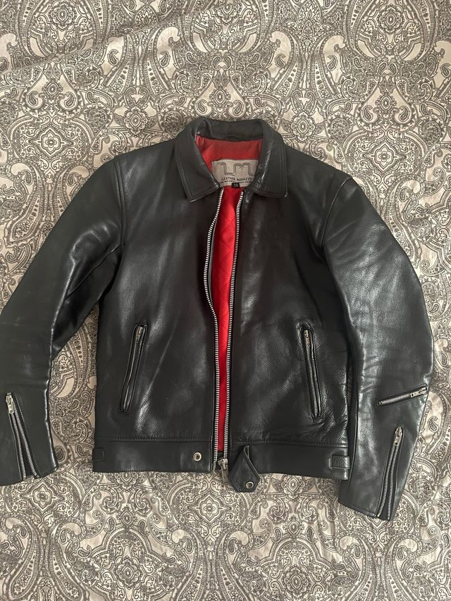 Cazadora cuero negra Leather Monkeys talla S