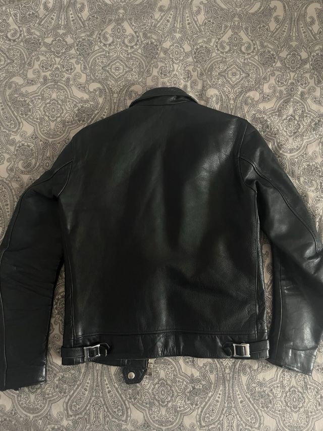 Cazadora cuero negra Leather Monkeys talla S