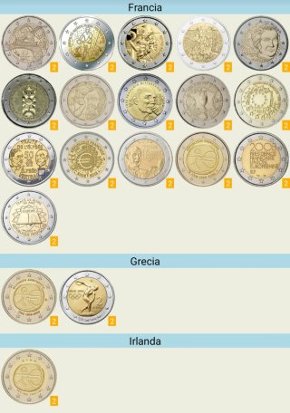 2€ Salamanca 2025 UNC, y otros años circuladas.