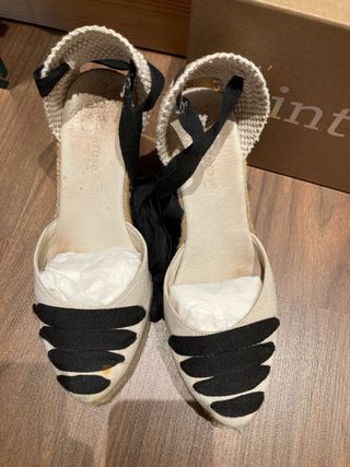 Alpargatas Mint&Rose beige-negro