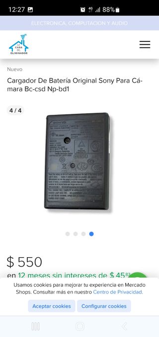 Cargador Sony - Camara