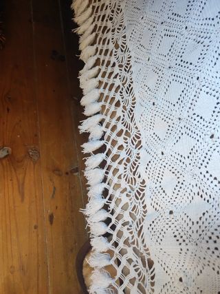 Colcha ganchillo hecha a mano antigua