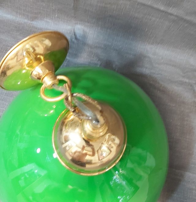 Lámpara colgante opalina verde
