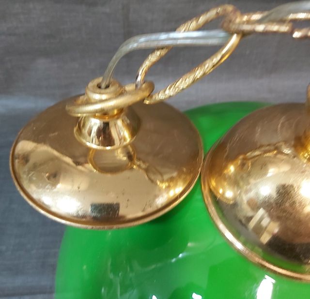 Lámpara colgante opalina verde