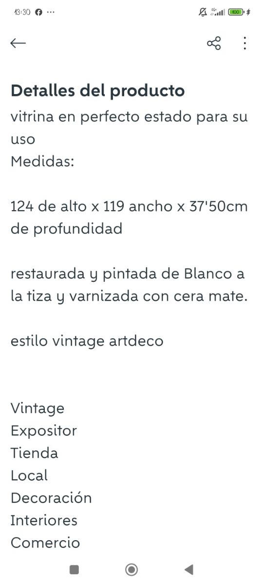 Vitrina blanca restaurada