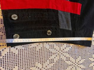 Mini Falda Desigual negra-roja.Algodòn