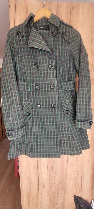 Gabardina cuadros verde-negro