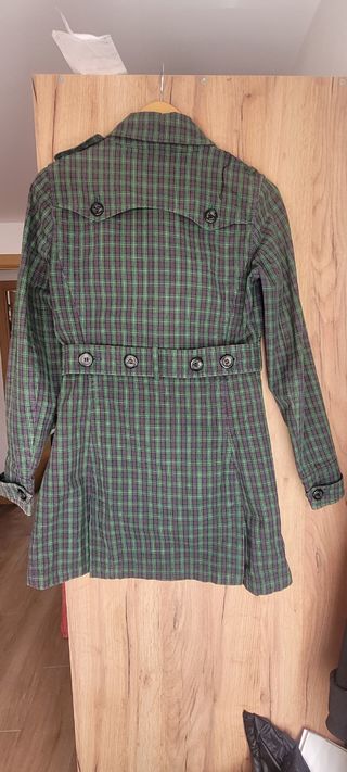 Gabardina cuadros verde-negro