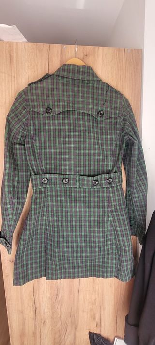 Gabardina cuadros verde-negro