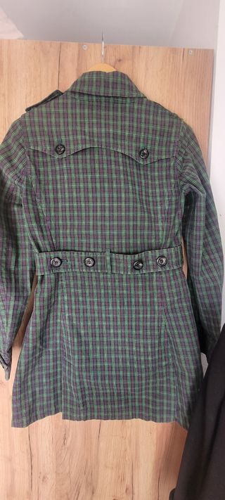 Gabardina cuadros verde-negro