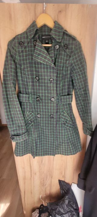 Gabardina cuadros verde-negro