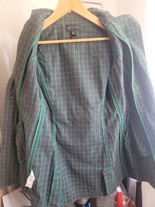 Gabardina cuadros verde-negro