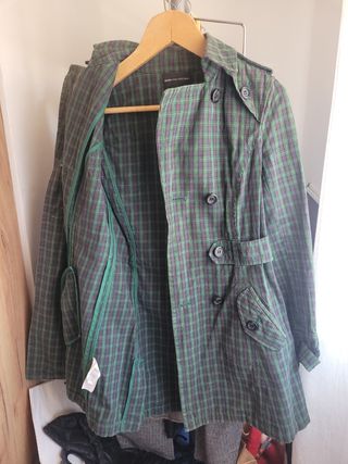 Gabardina cuadros verde-negro