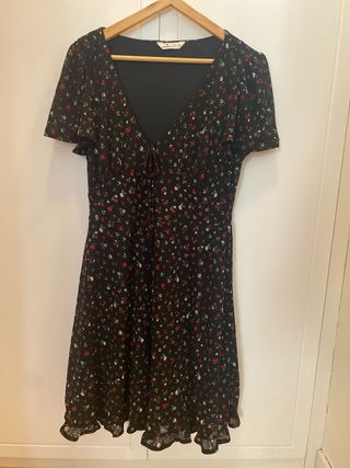 Vestido Springfield flores-negro