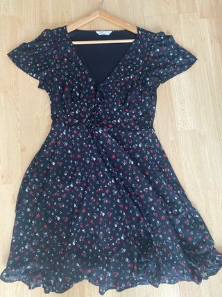 Vestido Springfield flores-negro