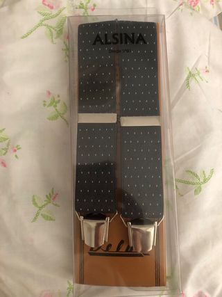 Tirantes Alsina - negros con lunares blancos.