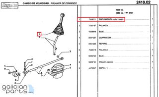 Pomo embellecedor palanca cambios Fiat Regata 1.5/