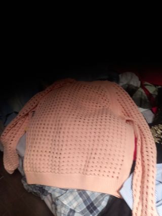 Jersey rosa de punto calado