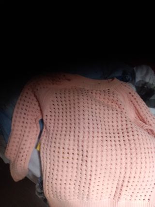 Jersey rosa de punto calado