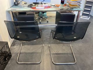 2 Sillas transparentes grises