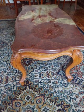 Mesa centro mármol-madera