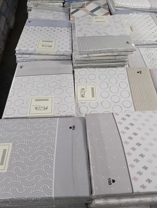 Sábanas grises y blancas - Algodón