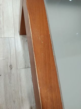 MESA DE CENTRO DE MADERA Y CRISTAL