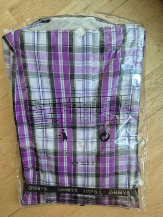 Camisa OHMYS M - Cuadros Morado Negro