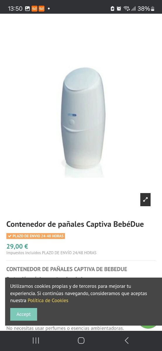 Pañalera BebéDue - Basura/contenedor de pañales