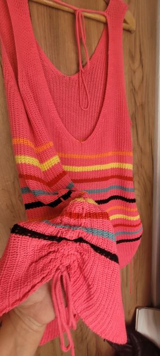 Top rosa y multicolor a rayas