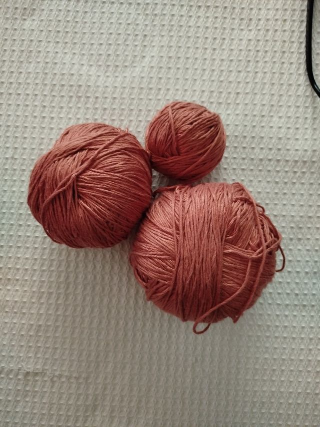 3 ovillos algodón rosa