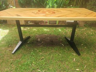 Mesa de madera roble - Marquetería 