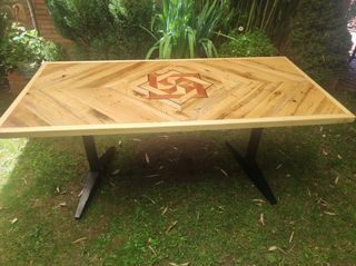 Mesa de madera roble - Marquetería 