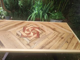 Mesa de madera roble - Marquetería 