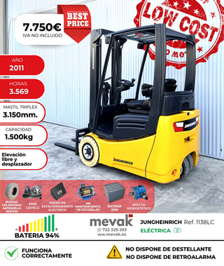 CARRETILLA ELEVADORA ELECTRICA SEMINUEVA 1600 KG