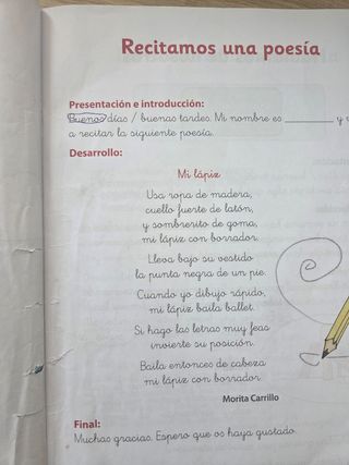 Cuaderno De Oratoria 1° primaria.

