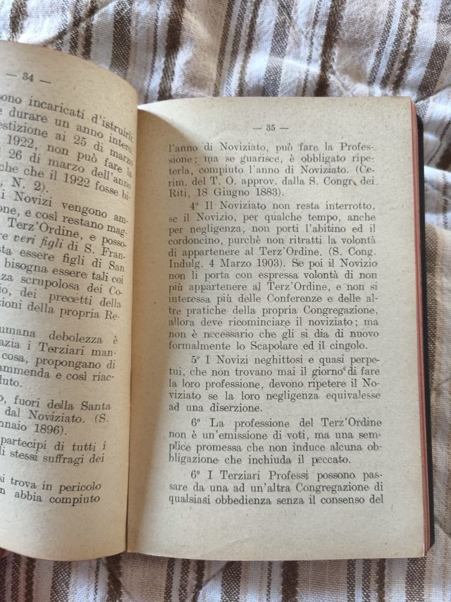 attestato di vestizione del 1930