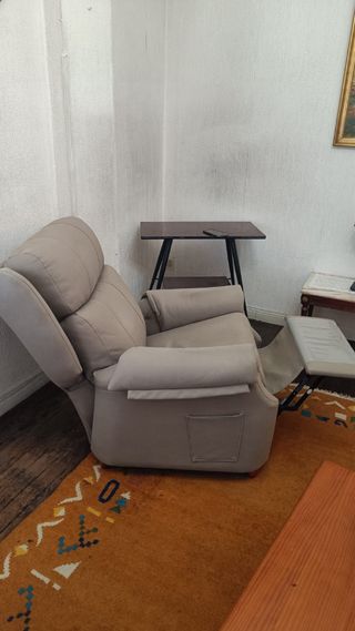 Sillón relax beige piel sintética