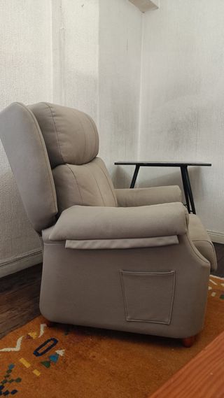 Sillón relax beige piel sintética
