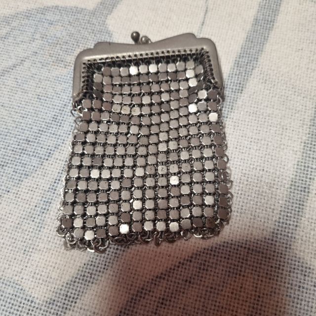 Bolsa de malha metálica Art Deco antiga 