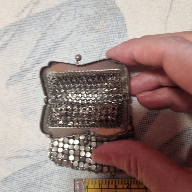 Bolsa de malha metálica Art Deco antiga 