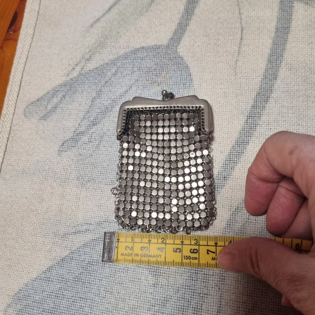 Bolsa de malha metálica Art Deco antiga 