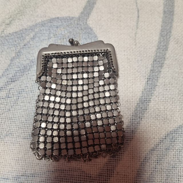 Bolsa de malha metálica Art Deco antiga 