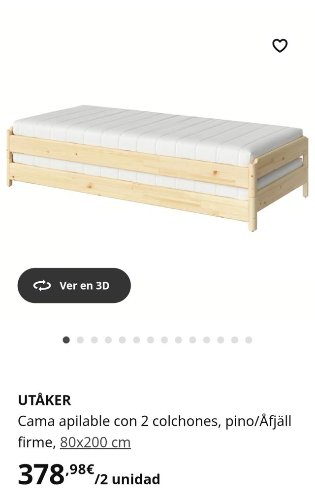 Cama IKEA apilable - Metal y Madera