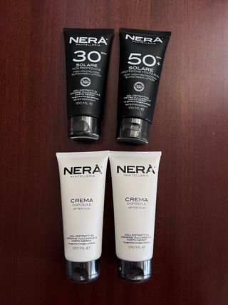 4 prodotti solari Nera Pantalleria da 100 ml